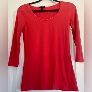 Will Smith Pink Tunic Top S 3/4 Sleeve Scoop Neck Fitted Basic